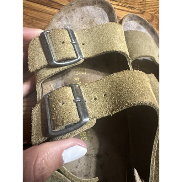 Birkenstock Milano Mens Sz 5/7 EU38 Comfort Slingback Sandals Khaki Brown Nice - Picture 9 of 9